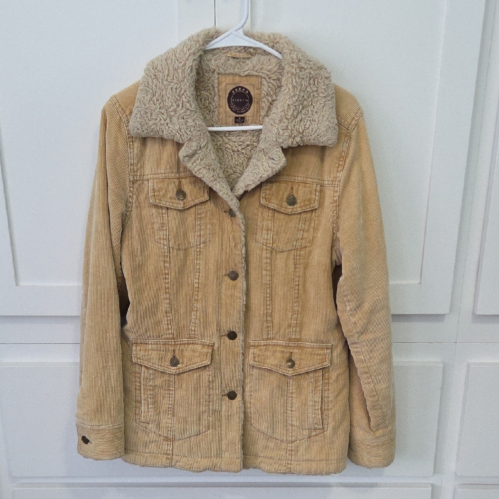 Giacca Tan Corduroy Jacket with Sherpa Collar